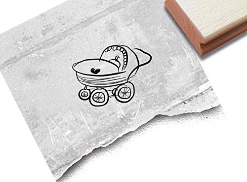 Stempel - Motivstempel KINDERWAGEN Babywagen als Stempel (klein) zur Geburt oder Taufe - Bildstempel Kinderstempel Geburtsstempel Taufstempel - Kind Baby Familie Willkommen - zAcheR-fineT von zAcheR-fineT-design