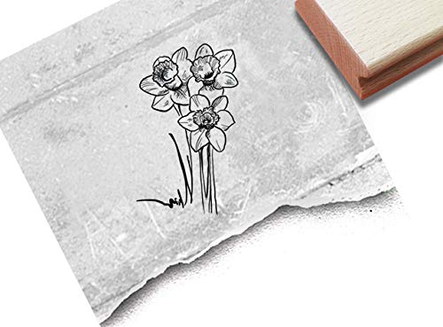 Stempel Osterglocken Narzisse - Osterstempel Motivstempel Blume Ostern Karten Geschenkanhänger Basteln Osterdeko Tischdeko Scrapbook- zAcheR-fineT von zAcheR-fineT-design