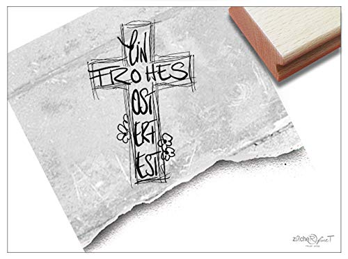 Stempel Osterstempel EIN FROHES OSTERFEST mit Kreuz, Osterkreuz - Textstempel zu Ostern, Karten Geschenkanhänger Osterdeko Scrapbook - zAcheR-fineT Stempel Osterstempel EIN FROHES OSTERFEST mit Kreuz, Osterkreuz - Textstempel zu Ostern, Karten Geschenkanhänger Osterdeko Scrapbook - zAcheR-fineT von zAcheR-fineT-design