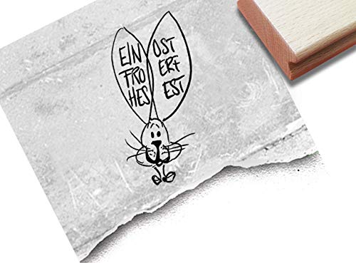 Stempel Osterstempel EIN FROHES OSTERFEST mit Osterhase - Textstempel zu Ostern, Karten Geschenkanhänger Osterdeko Scrapbook - zAcheR-fineT von zAcheR-fineT-design