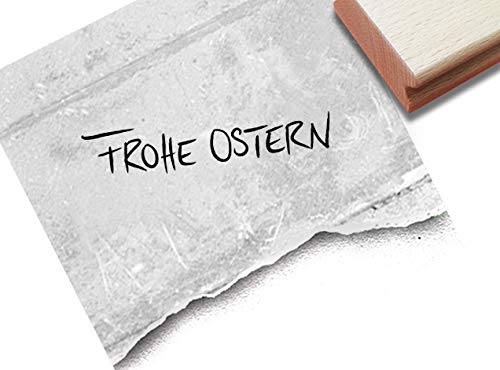 Stempel Osterstempel Frohe Ostern, Handschrift - Textstempel Osterfest Osterpost Karten Geschenkanhänger Osterdeko Tischdeko Scrapbook - zAcheR-fineT von zAcheR-fineT-design