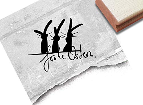 Stempel Osterstempel Frohe Ostern mit Hasen - Textstempel Osterfest Karten Geschenkanhänger Basteln Osterdeko Tischdeko Scrapbook - zAcheR-fineT Stempel Osterstempel Frohe Ostern mit Hasen - Textstempel Osterfest Karten Geschenkanhänger Basteln Osterdeko Tischdeko Scrapbook - zAcheR-fineT von zAcheR-fineT-design