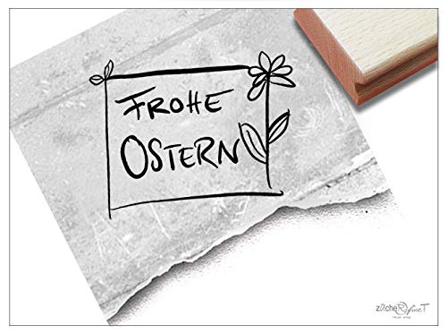 Stempel Osterstempel Schild: FROHE OSTERN Handschrift - Textstempel zum Osterfest, Karten Geschenkanhänger Geschenk Osterdeko Scrapbook- zAcheR-fineT von zAcheR-fineT-design