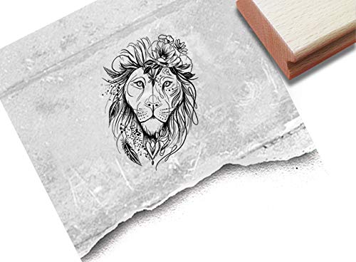 Stempel Tierstempel Löwe - 3 Größen - Motivstempel Tier Karten Basteln Kunst Deko Scrapbook Art Journal Bullet Stamp Schule Geschenk - zAcheR-fineT von zAcheR-fineT-design