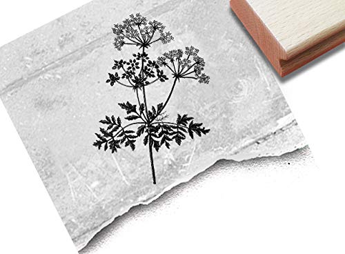 Stempel XL Motivstempel Vintage Flower, Silhouette Pflanze Blume - Bildstempel Natur Basteln Kunst Scrapbook Artjournal Tischdeko Deko - zAcheR-fineT von zAcheR-fineT-design