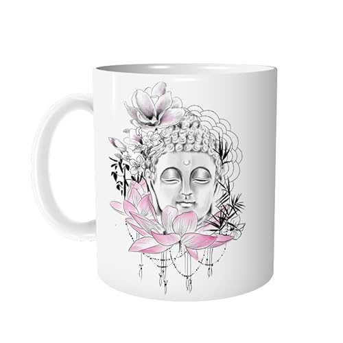 Tasse Kaffeetasse Buddha Kopf - personalisierbar - Keramiktasse Buddhatasse Buddhismus Bürotasse Becher - Geschenkidee für Kollegen - zAcheR-fineT von zAcheR-fineT-design