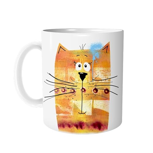 Tasse Kaffeetasse Lustige Katze - personalisierbar - Keramiktasse Tier Katzentasse Bürotasse Kindertasse - Geschenkidee für Kinder - zAcheR-fineT von zAcheR-fineT-design