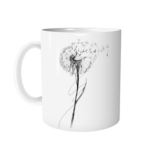 Tasse Kaffeetasse mit Pusteblume Löwenzahn - personalisierbar - Keramiktasse Natur Haus Garten Blume Bürotasse - Geschenk für Freundin - zAcheR-fineT von zAcheR-fineT-design