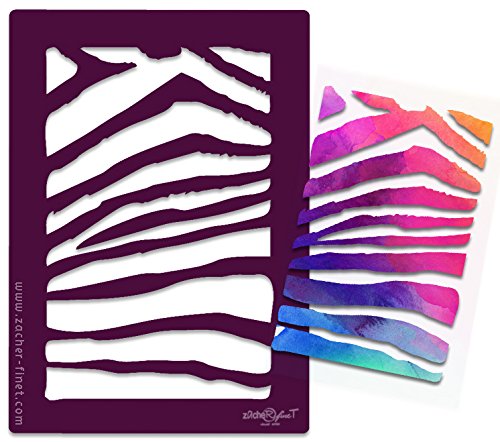 zAcheR-fineT-design Schablone Zebra- Tierfell - Motivschablone mit Muster - Airbrusschablone - Scrapbookingschablone - für Acrylmalerei Basteln und mehr Siehe Musterfotos von zAcheR-fineT-design