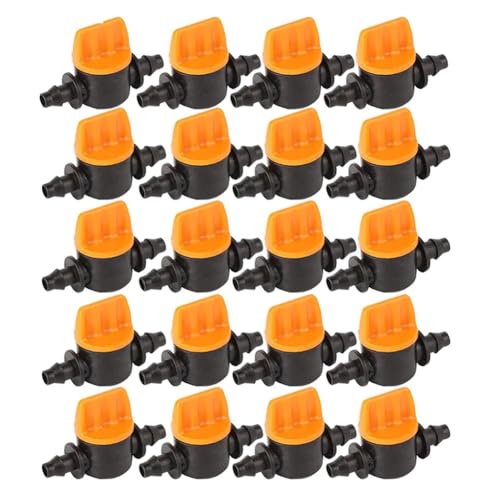 zabeto 100 Stück Mini-Ventile für 4/7 mm Schlauchbewässerung, Widerhaken-Wasserdurchflussregelventil, Zubehör für Gartenbewässerungsanschlüsse zabeto 100 Stück Mini-Ventile für 4/7 mm Schlauchbewässerung, Widerhaken-Wasserdurchflussregelventil, Zubehör für Gartenbewässerungsanschlüsse von zabeto