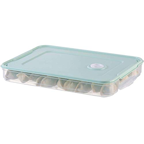 zaizai Wonton-Box Lebensmittelkonservierung Tablett Knödel Aufbewahrungs-Organizer-Box mit Deckel Haushaltskühlschrank-Aufbewahrungsbox-Green||1layer von zaizai