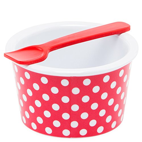 ZAK Dotty Eisbecher Ø 8 cm mit Eislöffel, beere/weiß von Zak Designs