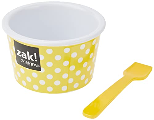 ZAK Dotty Eisbecher Ø 8 cm mit Eislöffel, gelb/weiß von Zak Designs