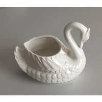 Übertopf Schwan Vintage Blumentopf Cachepot Keramik Planter Ceramic West Germany Mid Century Modern von zakkayavintage