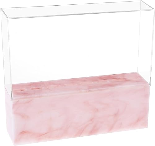 zalati Aufbewahrungsbox 8-Loch Acrylgehäuse mit Abdeckung für Display Pinzette Organiser Falsche Wimpern Extensions für Pink Marbling Style von zalati