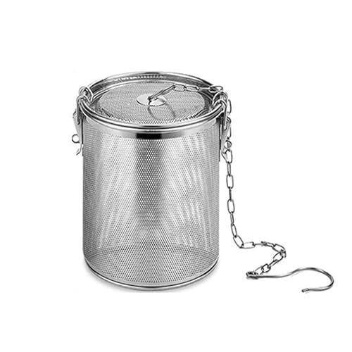 zalati Gewürzsieb 1,3L Lebensmittelsieb Gewürzfilter Edelstahl mit Tragekette und Haken für Küche Kochen Zubehör von zalati
