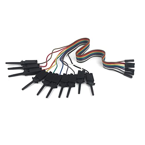 zalati Grabber Jumper Wires 10 Stück Haken Clip mit Dupont Gewinde Schnittstelle Pins USB Kabel für Logik Analyzer Test Elektronisches Experiment von zalati