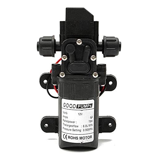 zalati Hochdruckpumpe DC 12V 6L/min Selbstansaugende Wasserpumpe Automatischer Schalter für Autowäsche Bootsreinigung und Gartenbewässerung von zalati