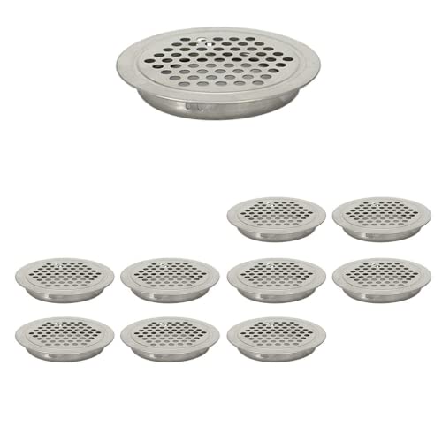 zalati Lüftungsschlitz-Abdeckungen, 10 Stück, Edelstahl-Netzloch, flach, kreisförmig, für Schrank, Badezimmer, Büro, Küche, Belüftung – 19 mm von zalati