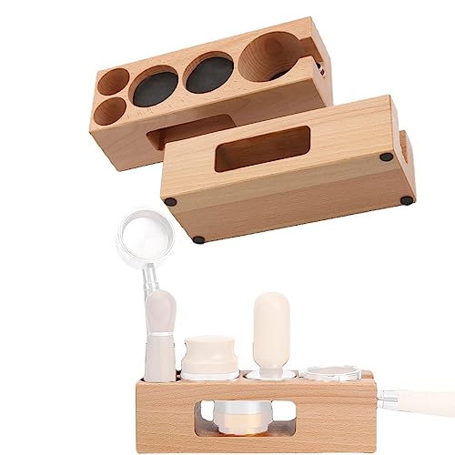zalati Tamping Station Tamper Halter Holz Espresso Kaffee Filter Ständer Siebträger Rack für Kaffee Herstellung - 51/54mm von zalati