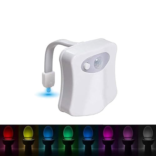 zalati Toiletten-Nachtlicht, 8 Farben, Bewegungsmelder, aktiviert, LED-Lampe für Badezimmer und WC von zalati