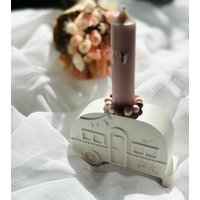 Kerzenhalter Wohnwagen Aus Gießmasse - Inkl.kerze Und Perlendeko Boho Geschenkidee Handmade Camper Hochzeit von zandergalerieofarts