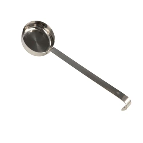 Pizza-Saucenlöffel, Portionskontrolle, Edelstahl-Pizza-Saucenlöffel, Suppenkelle, langer Griff, Messschaufel mit flachem Boden von zaoalife