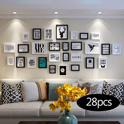 zaqiming Set mit 28 Bilderrahmenn, Fotorahmen aus Kunststoff & Acrylglas für Wohnzimmer, Schlafzimmer, Esszimmer, Wanddekoration von zaqiming