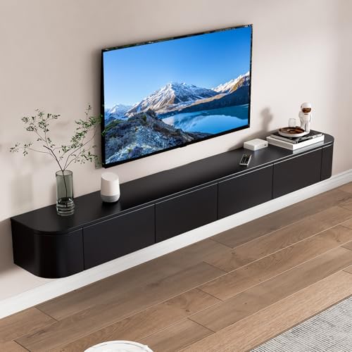 zaqiming TV-Ständer Holz TV Lowboard mit Licht,TV Board hängend TV-Medienkonsole mit Stauraum Unter Dem Fernseher zaqiming TV-Ständer Holz TV Lowboard mit Licht,TV Board hängend TV-Medienkonsole mit Stauraum Unter Dem Fernseher von zaqiming