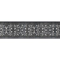 Sichtschutzstreifen Design Vlies Ornament für Doppelstabmatten Anthrazit 2,6m von zaun|zu®