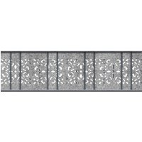 Sichtschutzstreifen Design Vlies Ornament für Doppelstabmatten Hellgrau 2,6m von zaun|zu®