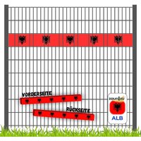 Sichtschutzstreifen Fanartikel Albanien für Doppelstabmatten Akzentstreifen von zaun|zu®