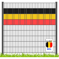 Sichtschutzstreifen Fanartikel Belgien für Doppelstabmatten Volle Streifenbreite GELOCHT von zaun|zu®