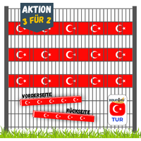 Sichtschutzstreifen Fanartikel Türkei für Doppelstabmatten Akzentstreifen 3 für 2 von zaun|zu®