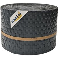 Sichtschutzstreifen Rattan PE für Doppelstabmatten Anthrazit 26m von zaun|zu®
