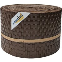 Sichtschutzstreifen Rattan PE für Doppelstabmatten Braun 26m von zaun|zu®