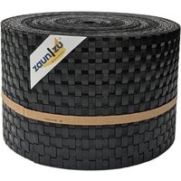 Sichtschutzstreifen Rattan PE für Doppelstabmatten Schwarz 26m von zaun|zu®