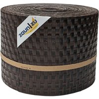 Sichtschutzstreifen Rattan PE für Doppelstabmatten Schwarzbraun 26m von zaun|zu®