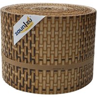 Sichtschutzstreifen Rattan PE für Doppelstabmatten Stroh 26m von zaun|zu®