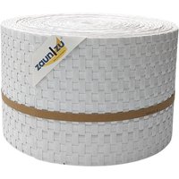 Sichtschutzstreifen Rattan PE für Doppelstabmatten Weiß 26m von zaun|zu®