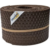 Sichtschutzstreifen Rattan für Doppelstabmatten UV-beständig Braun 10x 2,55m von zaun|zu®