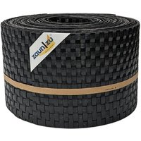 Sichtschutzstreifen Rattan für Doppelstabmatten UV-beständig Schwarz 10x 2,55m von zaun|zu®