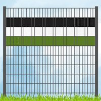 Sichtschutzstreifen Vereinsfarben Schwarz/Weiß/Grün Volle Streifenbreite GELOCHT von zaun|zu®