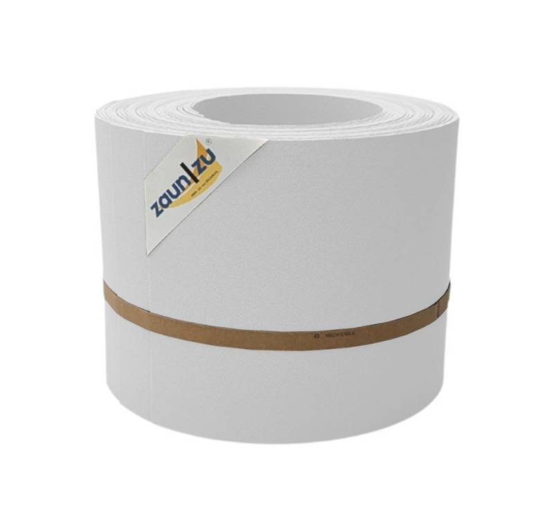 zaunzu Sichtschutzstreifen PP Sichtschutzstreifen Doppelstabzaun Weiß, (10x Einzelstreifen, Praktisch in einer Rolle), 5 Jahre garantierte Farbechtheit von zaunzu