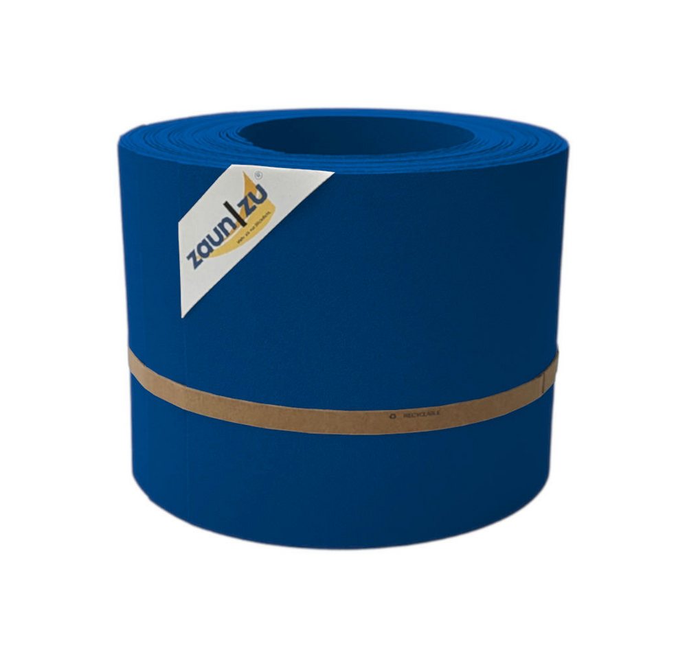 zaunzu Sichtschutzstreifen PP Sichtschutzstreifen Doppelstabzaun Enzianblau,10x 2,55m, (10x Einzelstreifen, Praktisch in einer Rolle), 5 Jahre garantierte Farbechtheit von zaunzu