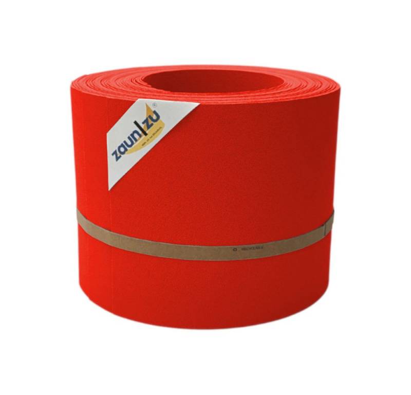 zaunzu Sichtschutzstreifen PP Sichtschutzstreifen Doppelstabzaun Rot, 10x 2,55m, (10x Einzelstreifen, Praktisch in einer Rolle), 5 Jahre garantierte Farbechtheit von zaunzu