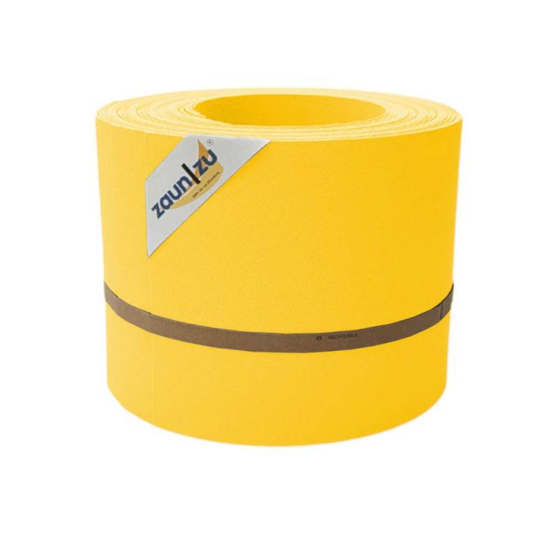 zaunzu Sichtschutzstreifen PP Sichtschutzstreifen Doppelstabzaun Gelb,10x 2,55m, (10x Einzelstreifen, Praktisch in einer Rolle), 5 Jahre garantierte Farbechtheit von zaunzu