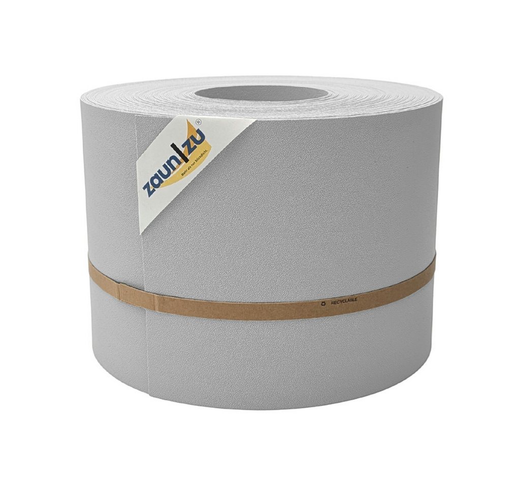 zaunzu Sichtschutzstreifen PP für Doppelstabmatten Zaunblende Lichtgrau, 35m, (1 Rolle, Premium Sichtschutz), 5 Jahre garantierte Farbechtheit - UV-beständig von zaunzu