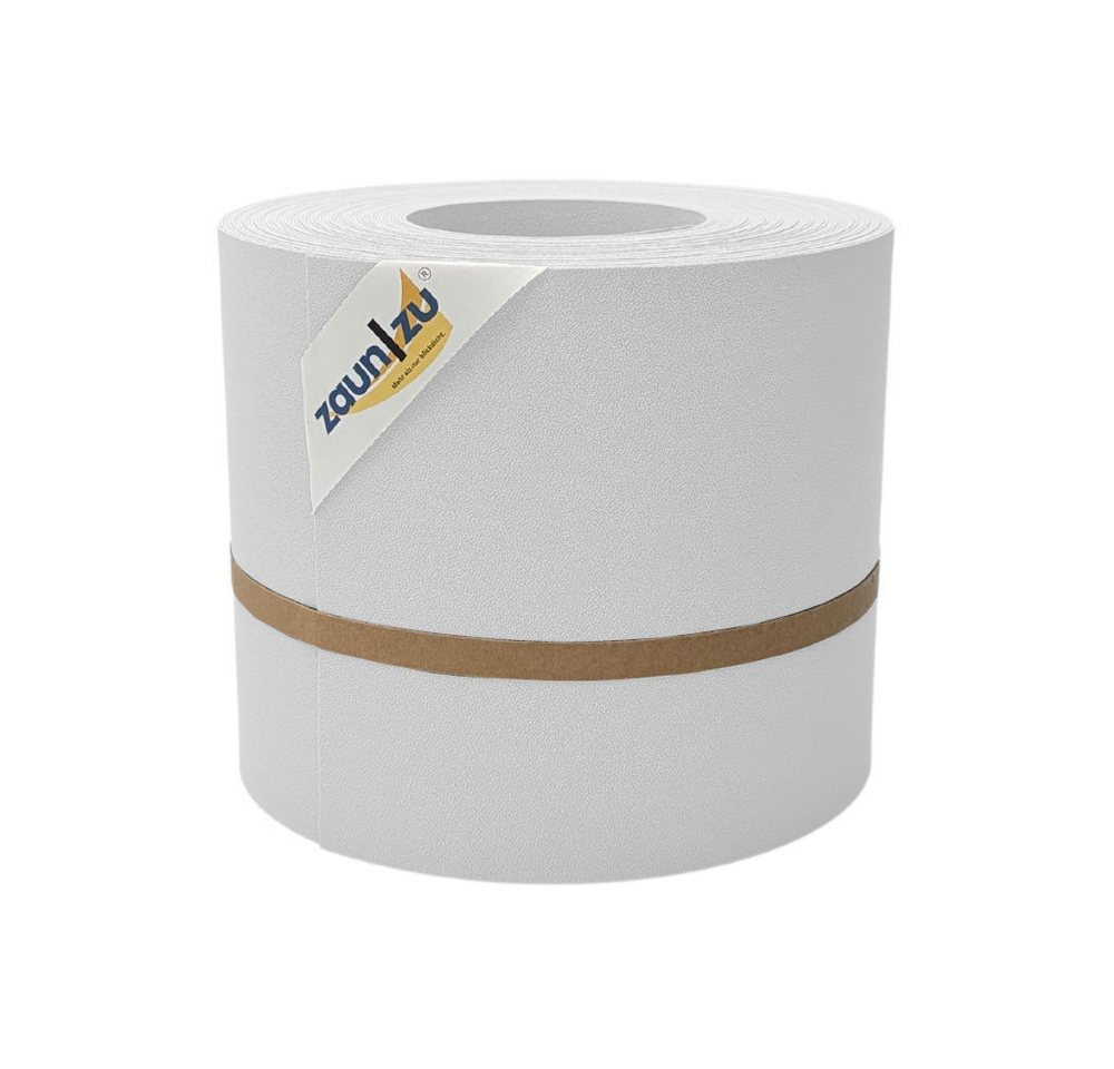 zaunzu Sichtschutzstreifen Premium für Doppelstabmatten Zaunblende Weiß, 26m, (1 Rolle, genarbte Oberfläche, UV-beständiger Sichtschutz), 5 Jahre garantierte Farbechtheit von zaunzu