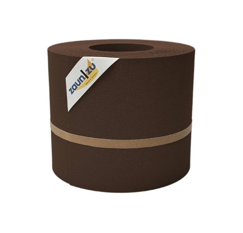 zaunzu Sichtschutzstreifen Premium für Doppelstabmatten Zaunblende Braun, 26m, (1 Rolle, genarbte Oberfläche, UV-beständiger Sichtschutz), 5 Jahre garantierte Farbechtheit von zaunzu